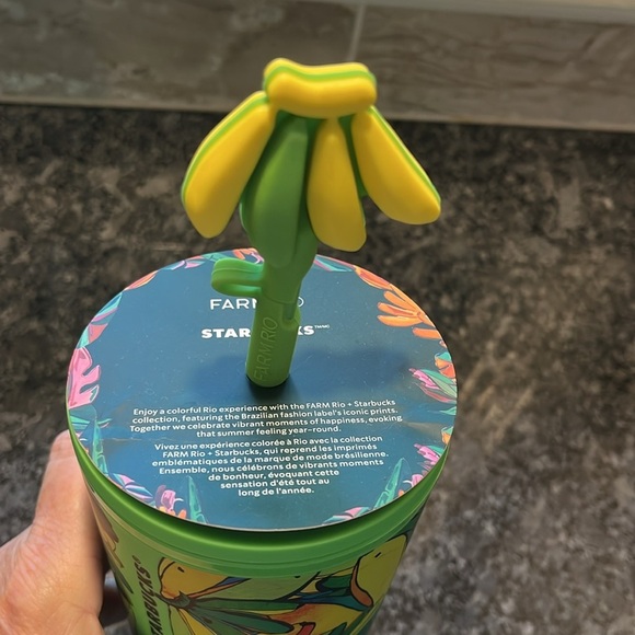 Farm Rio & Starbucks Banana Plantains Venti Cold Cup Straw w/Banana Topper New - Picture 6 of 7